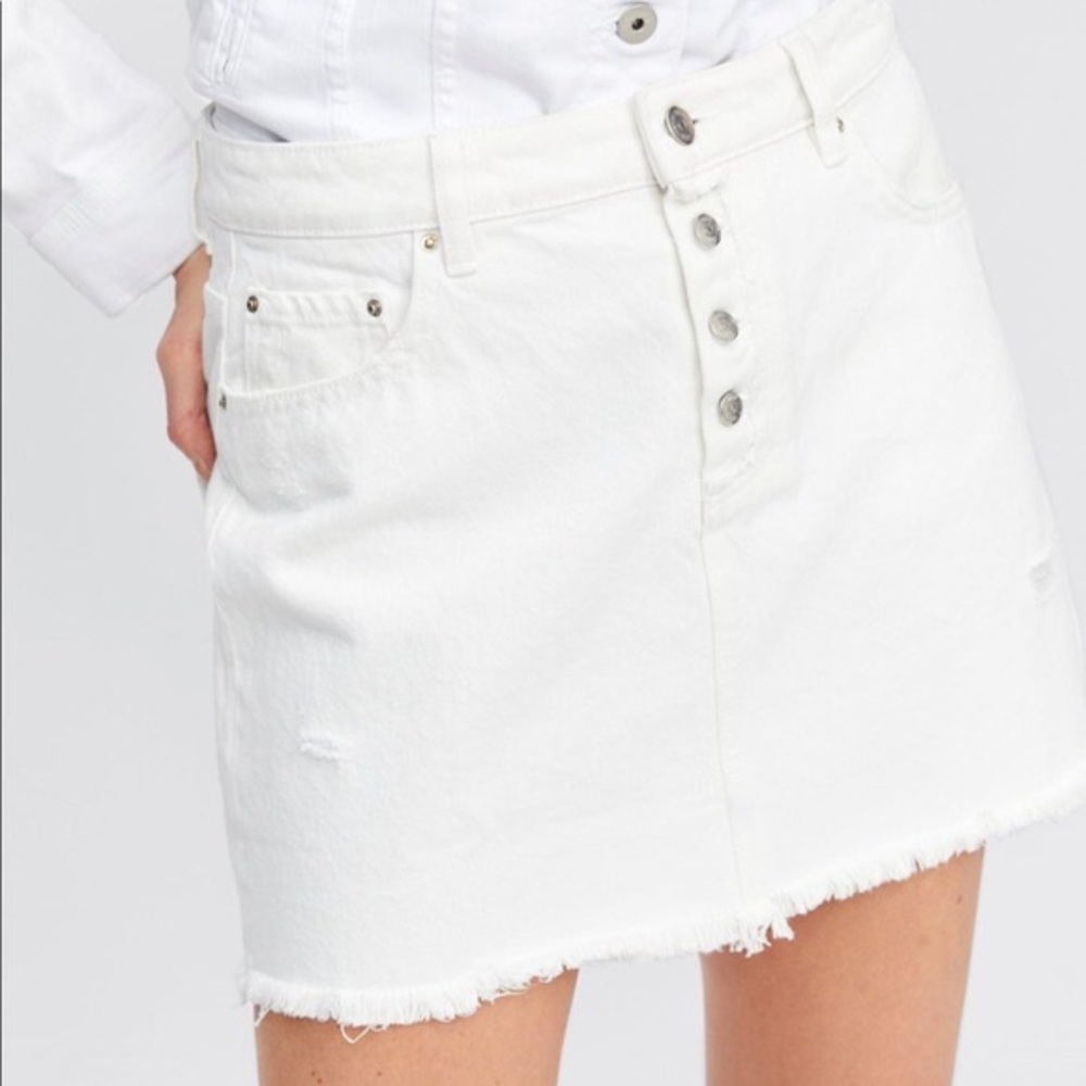 Zara Basics White Denim Mini Skirt